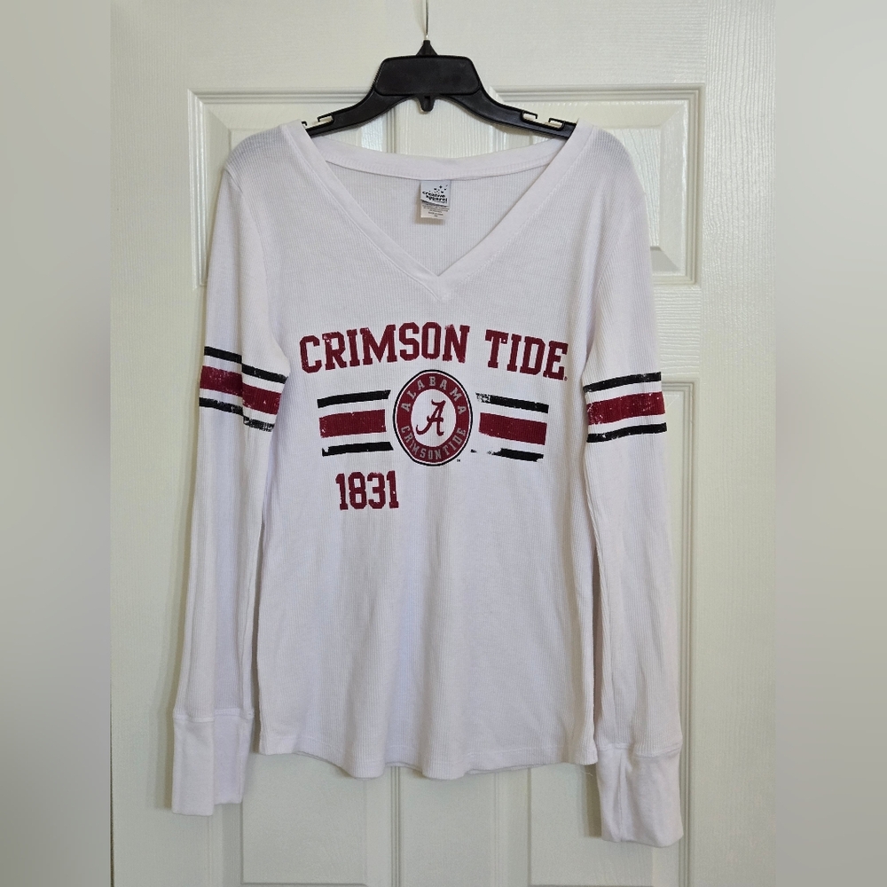 University Of Alabama Crimson Tide Women's Pullover XXL Logo Striped Long Sleeve